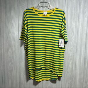 LuLaRoe NWT Yellow And Blue Striped Irma Shirt Size XS